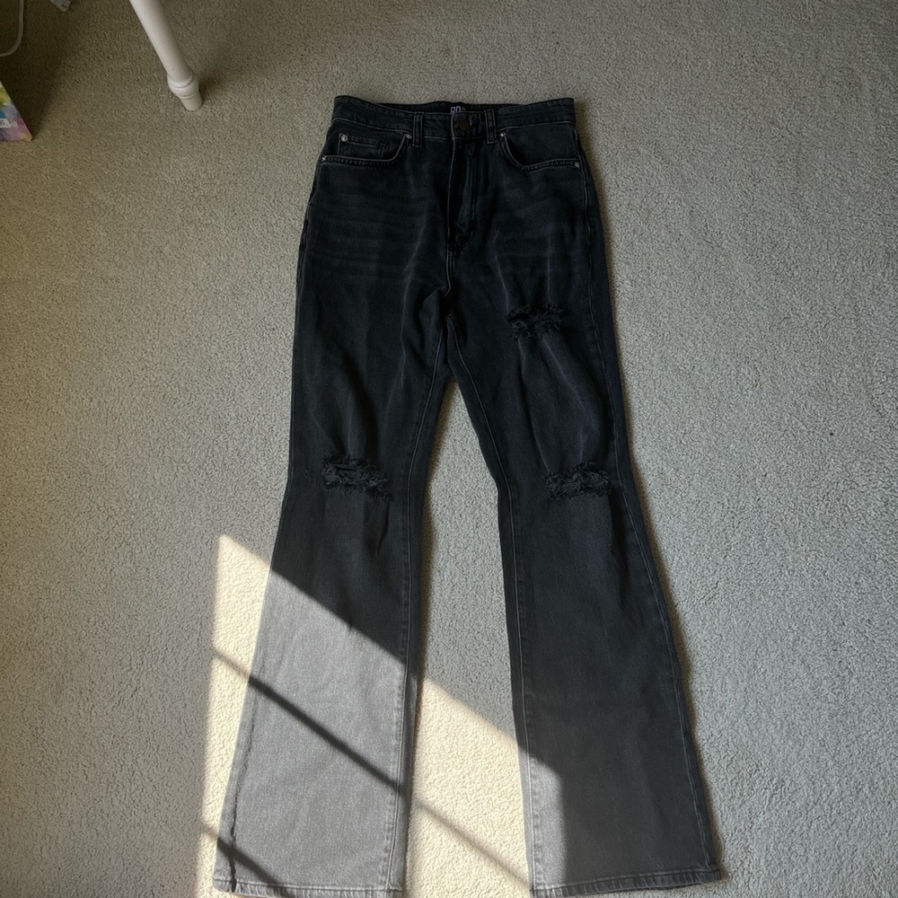 black flare jeans